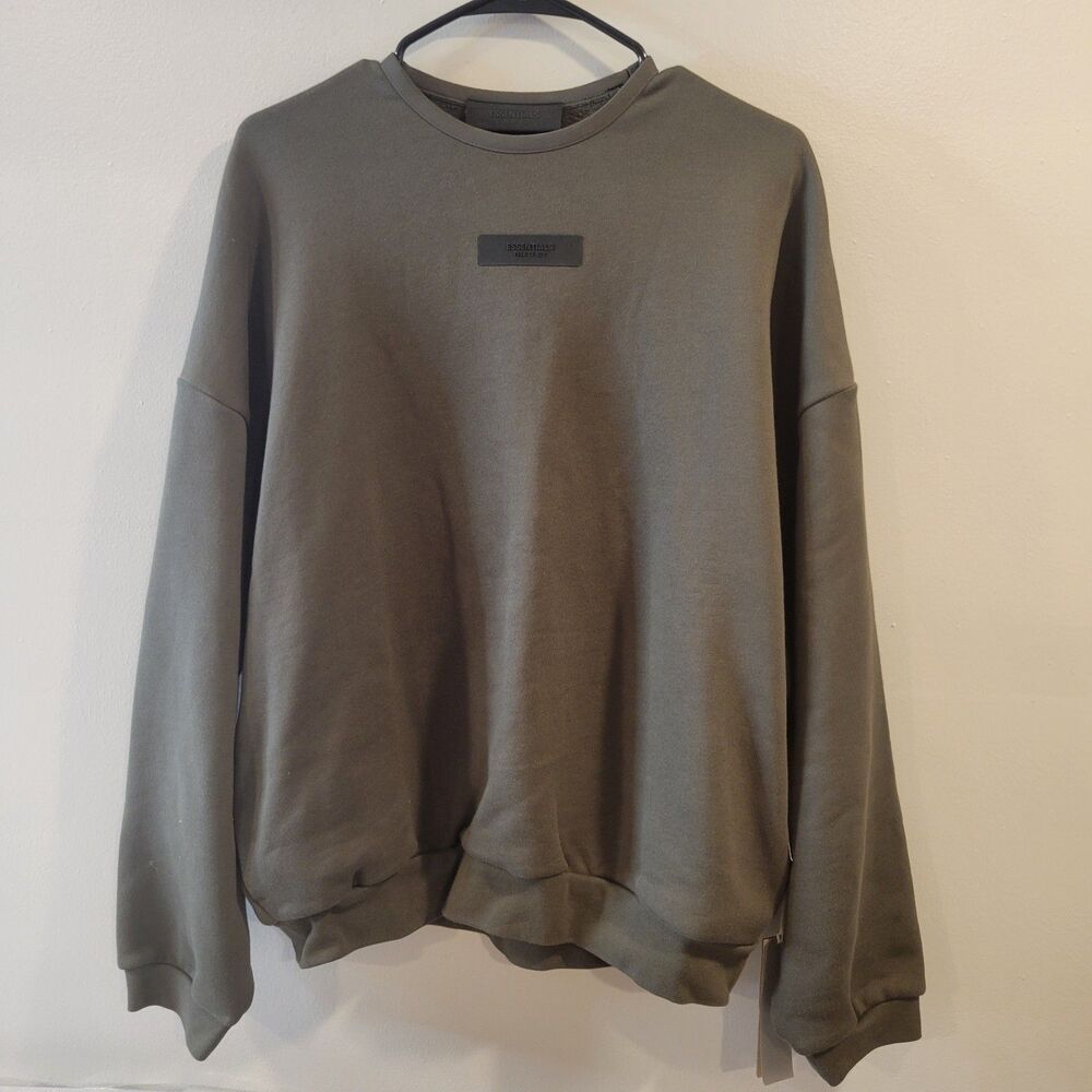 New Men Fear of God Essentials Crewneck Sweatshirt Color Ink  Medium Oversized